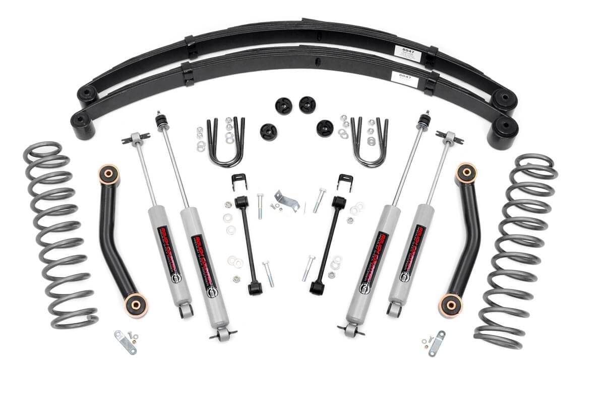 Jeep Cherokee Suspension Lift Kit - Rough Country - RR springs - '85-'01